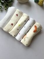 muslino merliukai žvaigždutės, penkie vienetai muslino merliukų su šviesiais pasteliniais atspalviais