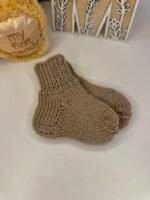 rudos spalvos merino vilnos kojinės kūdikiams