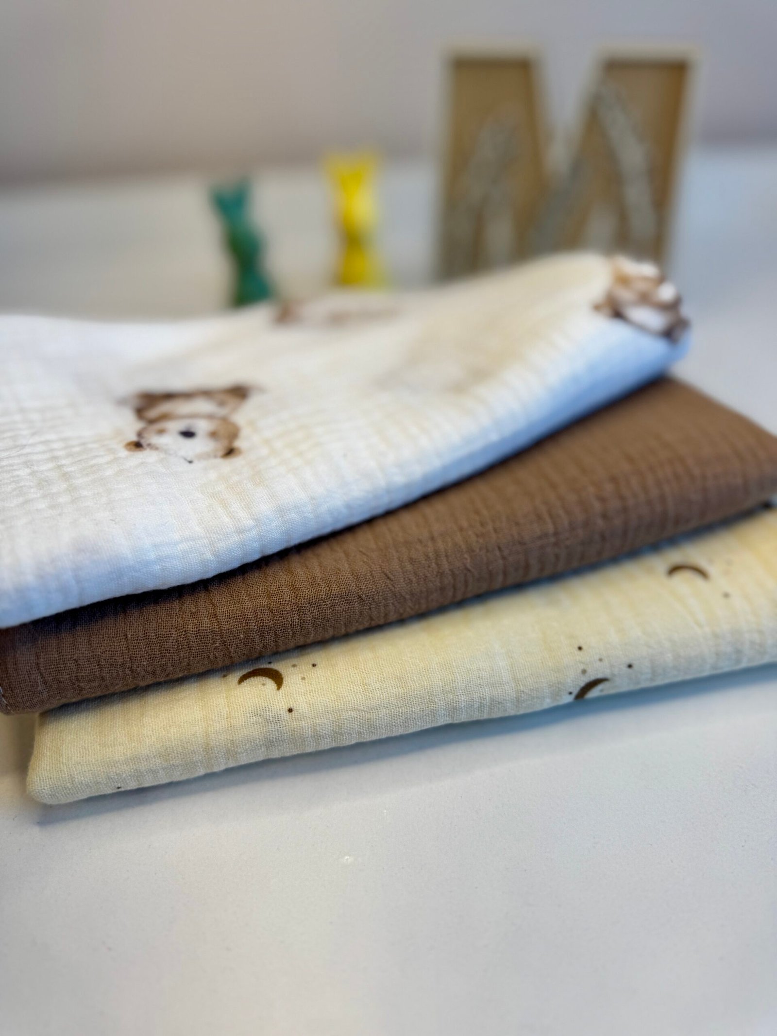 IMG_3082 Muslino merliukai Maxi Mėnuliukas, didelio dydžio meškučių ir rudu atspalvių