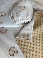 Rinkinys vežimėliui Vienaragiai, su rudais vienaragio motyvais